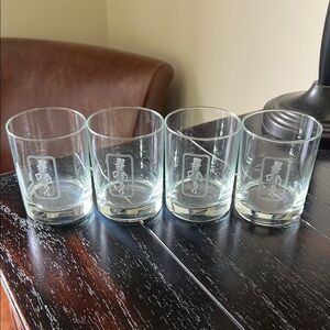 Mr. Peanut Etched Low Ball glasses-set of 4